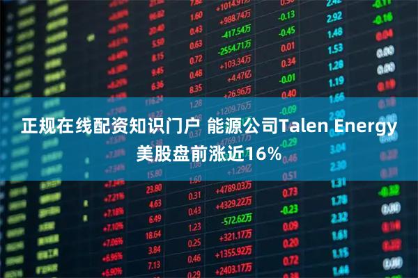 正规在线配资知识门户 能源公司Talen Energy美股盘前涨近16%