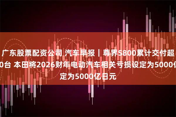 广东股票配资公司 汽车早报｜尊界S800累计交付超17000台 本田将2026财年电动汽车相关亏损设定为5000亿日元